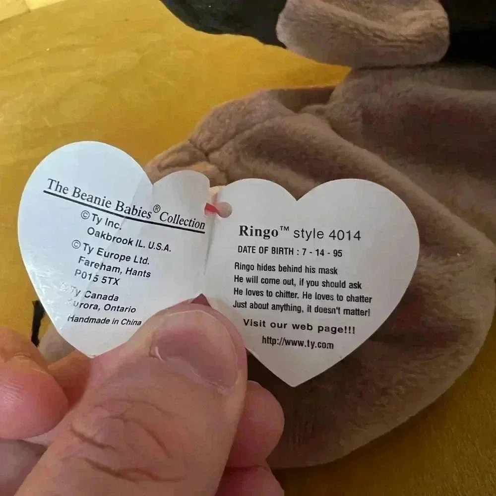 Ty Beanie Babies - Ringo the Racoon 4th Generation Tag (1995) - Picture 5 of 5